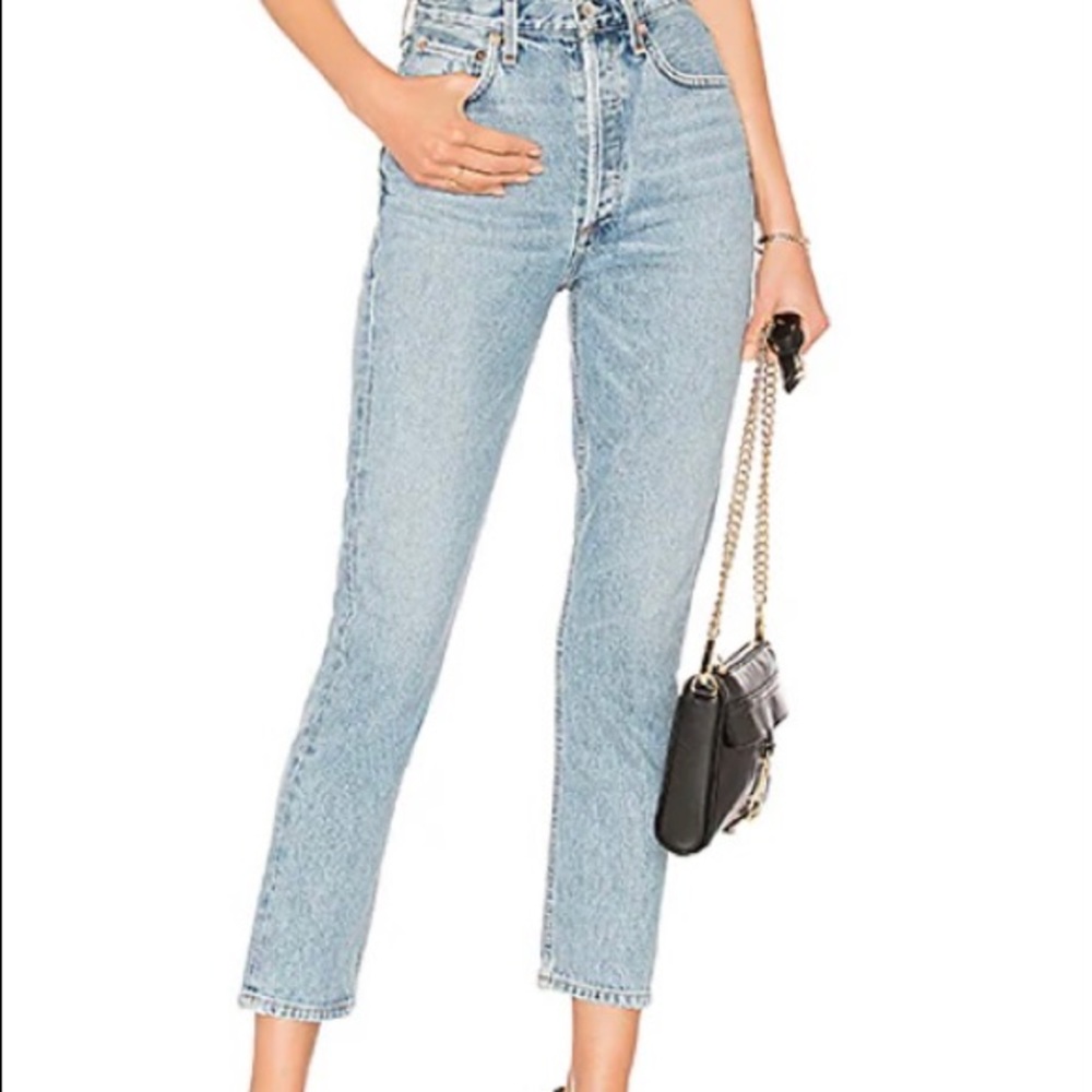 Agolde Riley High Rise Straight Crop in Renewal